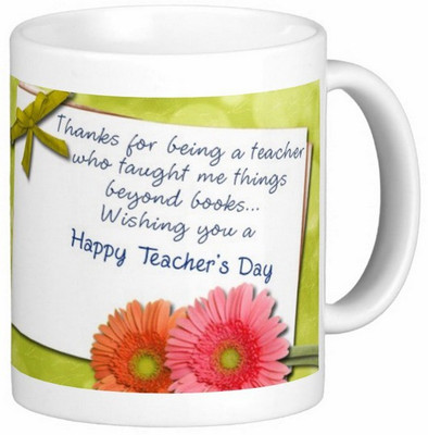

Exoctic Silver Happy Teacher's Day 008 Ceramic Mug(300 ml), Multicolor