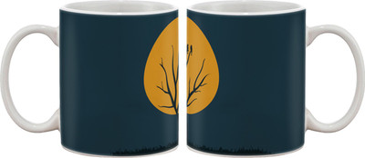 

Artifa Birds On Tree In Full Moon Porcelain, Ceramic Mug(350 ml), Multicolor