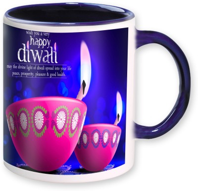 

Heyworlds happy diwali gifts 06 Ceramic Mug(325 ml), Multicolor