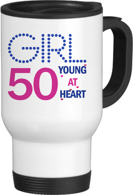 56% OFF on TIED RIBBONS Girl 50 White-Travel Ceramic Coffee Mug(600 ml)