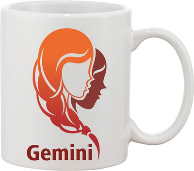 

Ashvah Gemini Ceramic Mug(350 ml), Multicolor