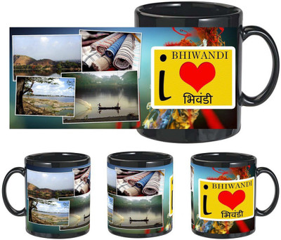 

Snapgalaxy I Love Bhiwandi in Black Ceramic Mug(320 ml), Multicolor