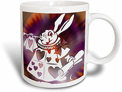 

3dRose Magical White Rabbit Cartoon Characters Alice in Wonderland Fun Ceramic, 11-Ounce Ceramic Mug(60 ml)