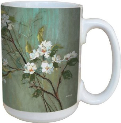 

Tree-Free Greetings Greetings lm43747 Blossoms on Gray and Teal by Nel Whatmore Ceramic, 15-Ounce Ceramic Mug(60 ml), Multicolor