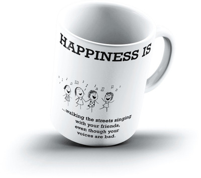 

Ucard Happiness Is1437 Bone China, Ceramic, Porcelain Mug(325 ml)