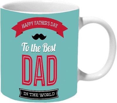 

Mooch Wale Happy Fathers Day To The Best Dad In The World Ceramic Mug(325 ml), Multicolor