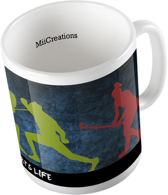 

MiiCreations Printed Sports Life Ceramic Mug(325 ml), Multicolor