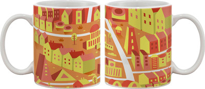 

Artifa Day City View Artistic Porcelain, Ceramic Mug(350 ml), Multicolor