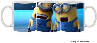 

Furnish Fantasy Laughing Minions Ceramic Mug(350 ml), Yellow
