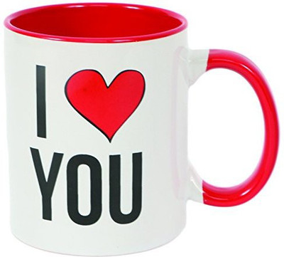 

DEI I Love You Stoneware Big Can, 12 oz Ceramic Mug(60 ml), Red
