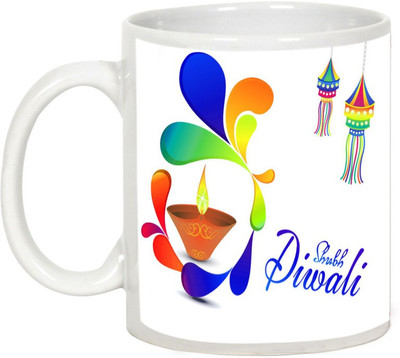 

AllUPrints Gifts For Diwali - Shubh Deepawali To All Ceramic Mug(325 ml), White