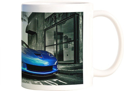 

Rangeele Inkers Awesome Blue Car Ceramic Mug(300 ml), Multicolor