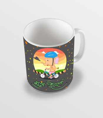 

SKY TRENDS sky trends # D042 diwali gift set Ceramic Mug(325 ml), White
