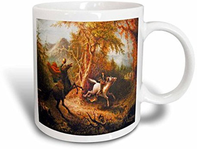 

3dRose Headless Horseman Pursuing Ichabod Crane Painting Ceramic, 11-Ounce Ceramic Mug(60 ml), Multicolor