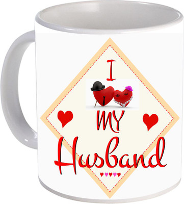 

SKY TRENDS I Love My Husband Speial Ceramic Gift For Anniversery And Valentine Day Design (49) Ceramic Mug(320 ml), White