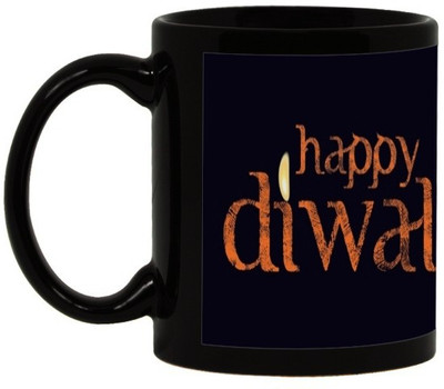 

Lolprint 2 Diwali Gift Black Ceramic Mug(325 ml)