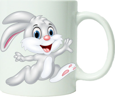 

Maison N Mode Bunny Cartoon Coffee Ceramic Mug(330 ml), Multicolor