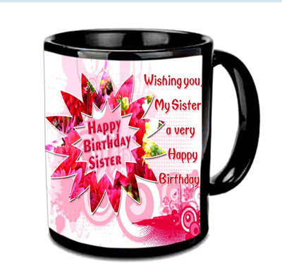 

Raj Laxmi sister love black Ceramic Mug(350 ml)