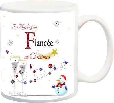 

ME&YOU Gift For family/Relative/friend;To My Gorgeous Fiancee at christmas printed Ceramic Mug(325 ml), Multicolor