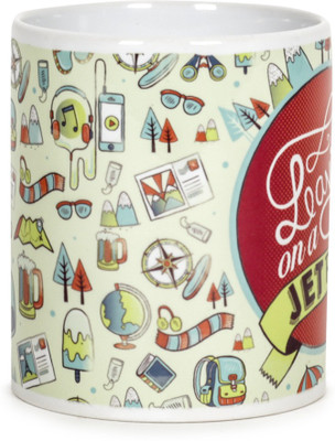 

Chumbak Leaving on A Jetplane Ceramic Mug(300 ml), Multicolor