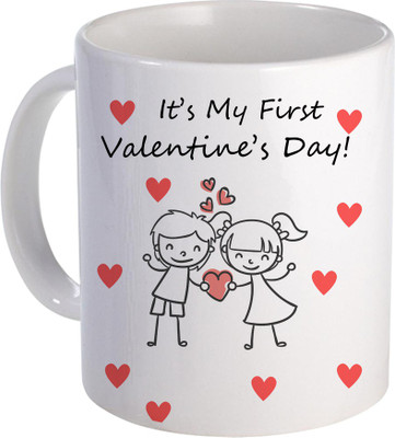 

SKY TRENDS Can't Help Falling in Love mug Best Gift for Valentine's Day, Her, Girlfriend,boy friend,husband, Wife,Birthday, Anniversary,Christmas or Any Holidays Design 062 Ceramic Mug(320 ml), Blue;white