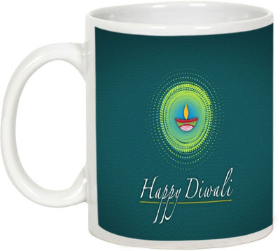 

AllUPrints Gifts For Deepawali - Prosperous Happy Diwali Design 13 Ceramic Mug(325 ml), White