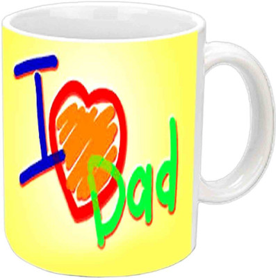 

Raj Laxmi I Love Dad Nice Design White Ceramic Mug(350 ml)