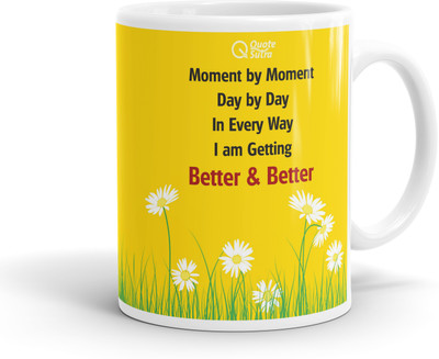 

QuoteSutra Inspire your Every Moment Ceramic Mug(300 ml), Yellow