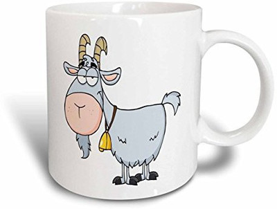 

3dRose mug_118516_1 Cartoon Billy Goat Funny Animal Cartoon Ceramic, 11-Ounce Ceramic Mug(60 ml), Multicolor