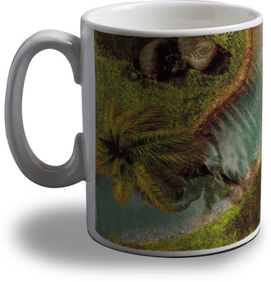 

Artifa Guitar Shaped Island Porcelain, Ceramic Mug(350 ml), Multicolor