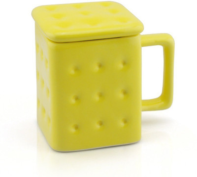 GeekGoodies Biscuit Lemon Ceramic Mug(340 ml), Yellow