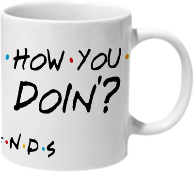 

Mooch Wale Friends How You Doin Ceramic Mug(325 ml), Multicolor