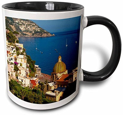 

3dRose Amalfi Coast, Hillside of Positano, Campania, Italy Eu16 Bjn0038 Brian Jannsen Two Tone Black, 11 oz, Black/White Ceramic Mug(60 ml), Multicolor
