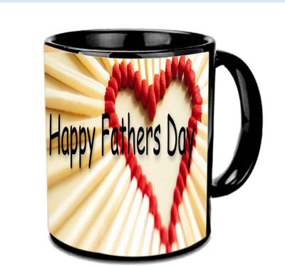 

Raj Laxmi Happy Fathers Day Nice Design Multicolor Ceramic Mug(3.5 ml), Black