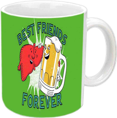 

Raj Laxmi Friend Forever White Ceramic Ceramic Mug(3.5 ml)