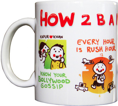 

Chimp How To Be A Mumbaikar Porcelain Mug(350 ml), White