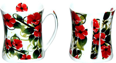 

Pearl Mug-22 Bone China Mug(340 ml, Pack of 2), Multicolor