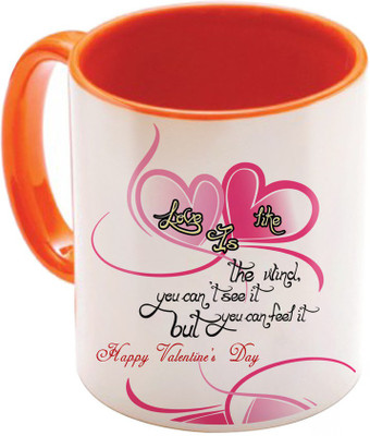 

SKY TRENDS Valentine Gift for Girlfriend Love Printed I Love U Forever Perfect for Her Him Wife Fiance Anniversary And Birthday STGD060 Ceramic Mug(325 ml), Orange