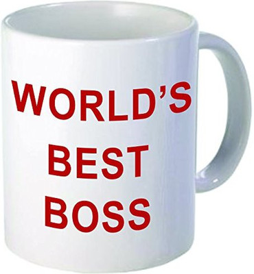 

Rikki Knight Knight World's Best Boss Red Color Funny Quotes Design Ceramic Coffee Cups, 11oz, Multicolor Ceramic Mug(60 ml)