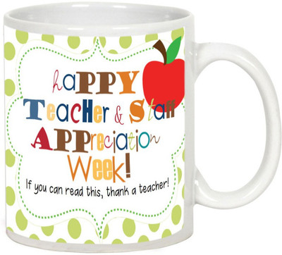 

AllUPrints Thank A Teacher Ceramic Mug(325 ml), White