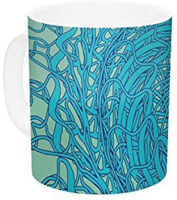 

Kess InHouse InHouse Patternmuse Mandala Spin Mint Green Blue Ceramic Coffee, 11 oz, Multicolor Ceramic Mug(60 ml)
