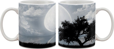 

Artifa Moon And Tree Porcelain, Ceramic Mug(350 ml), Multicolor