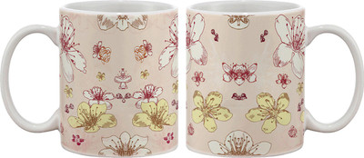 

Artifa Flowers Pattern Porcelain, Ceramic Mug(350 ml), Multicolor