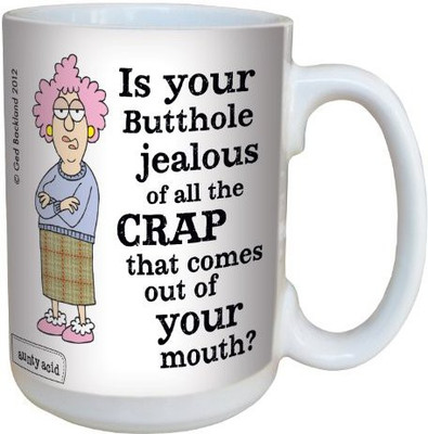 

Tree-Free Greetings Greetings lm43783 Hilarious Aunty Acid Jealous Butthole by The Backland Studio Ceramic, 15-Ounce Ceramic Mug(60 ml), Multicolor