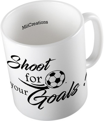 

MiiCreations Printed Shoot For Your Goals! Ceramic Mug(325 ml), Multicolor