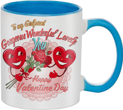 

SKY TRENDS Beautiful Special and Best Happy Valentine Gifts for Boyfriend Girlfriend Fiance Wife Husband Friends Birthday Anniversary022 Ceramic Mug(325 ml), Blue