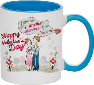 

SKY TRENDS Beautiful Special and Best Happy Valentine Gifts for Boyfriend Girlfriend Fiance Wife Husband Friends Birthday Anniversary065 Ceramic Mug(325 ml), Blue