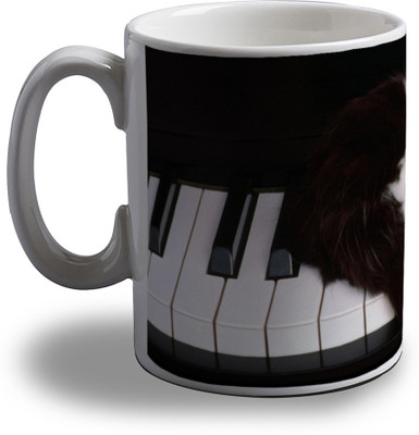 

Artifa Cat Sleeping On Piano Porcelain, Ceramic Mug(350 ml), Multicolor