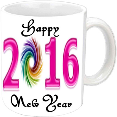 

Raj Laxmi Happy new year cup Ceramic Mug(350 ml), White