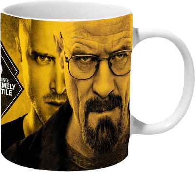 

Mooch Wale Breaking Bad Poaster Warning Extremely Volatile Ceramic Mug(325 ml), Multicolor